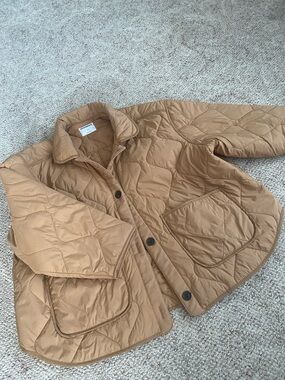 Old Navy Tan Quilted Button-Front Jacket